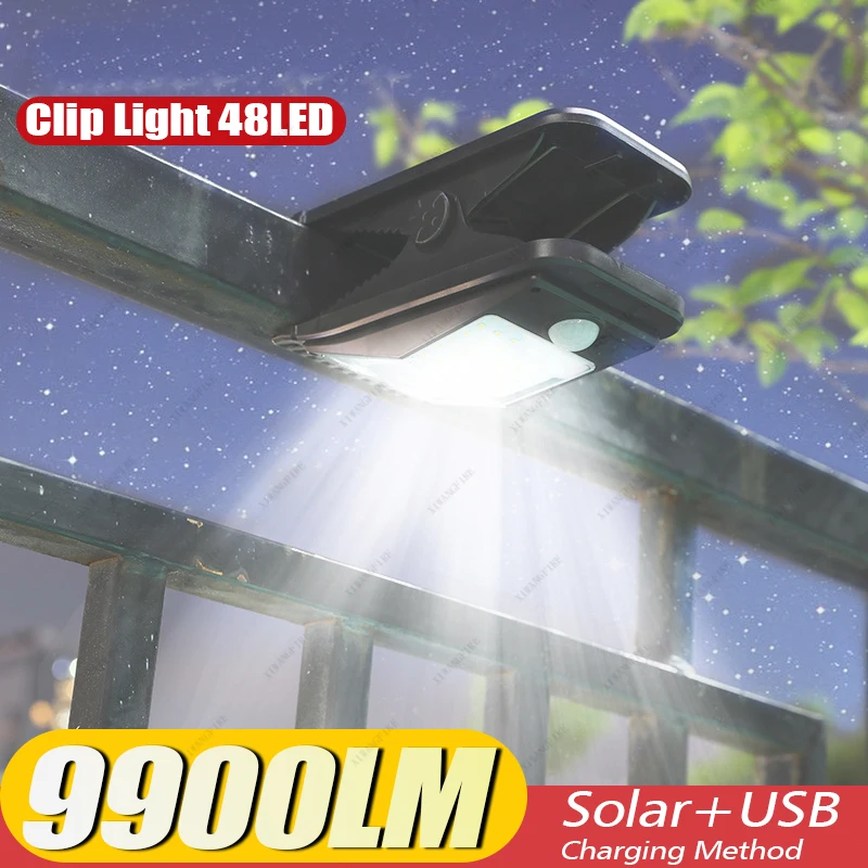 Solar Motion Sensor Clip Light Outdoor – Waterproof Portable with Auto-Detection