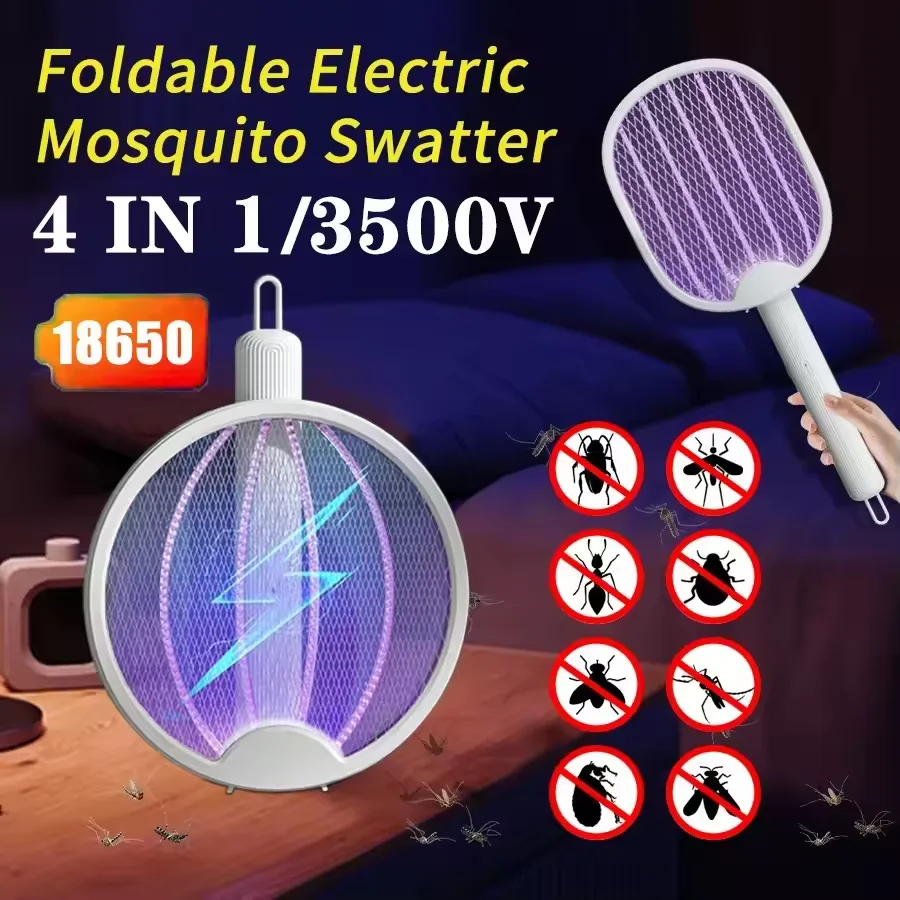 Foldable 2-in-1 UV Mosquito Zapper Lamp – USB Rechargeable Bug Killer for Home