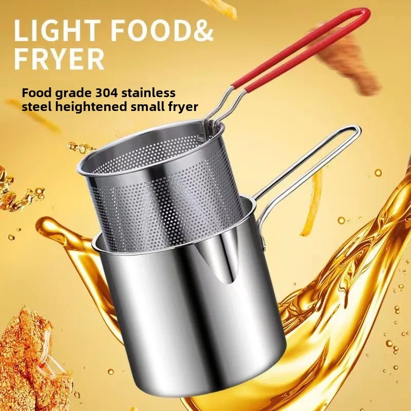 Stainless Steel Mini Deep Fryer with Mesh Filter – Oil-Saving